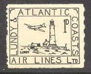 Lundy  & Atlantic Coast Airlines: local1939  (1)  Mint NH