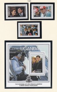 Uganda # 510-512, 513,  Prince Andrew's Wedding, Mint NH, 1/2 Cat.