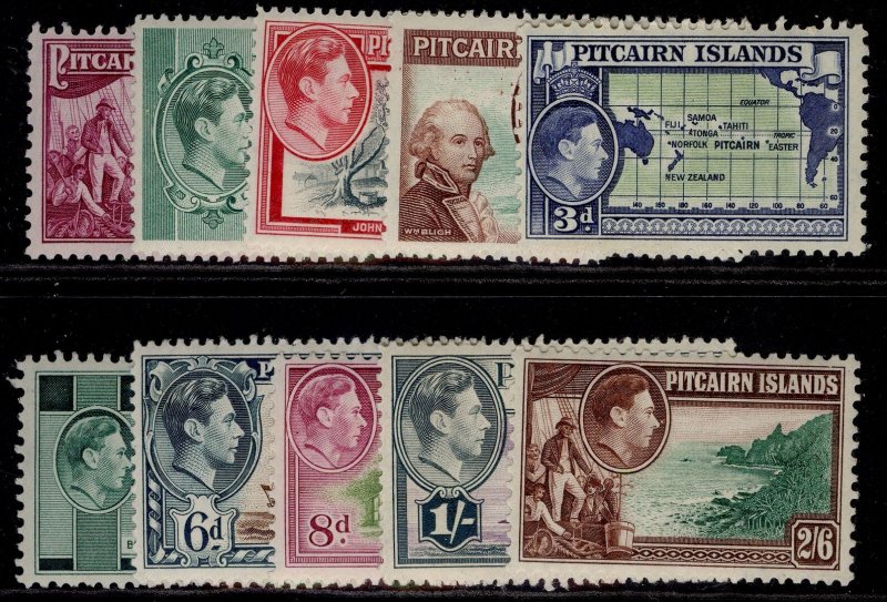 PITCAIRN ISLANDS GVI SG1-8, 1950-51 complete set, M MINT. Cat £80.