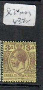 BRITISH SOLOMON ISLANDS KGV 3D  SG 2  MOG      P0309H