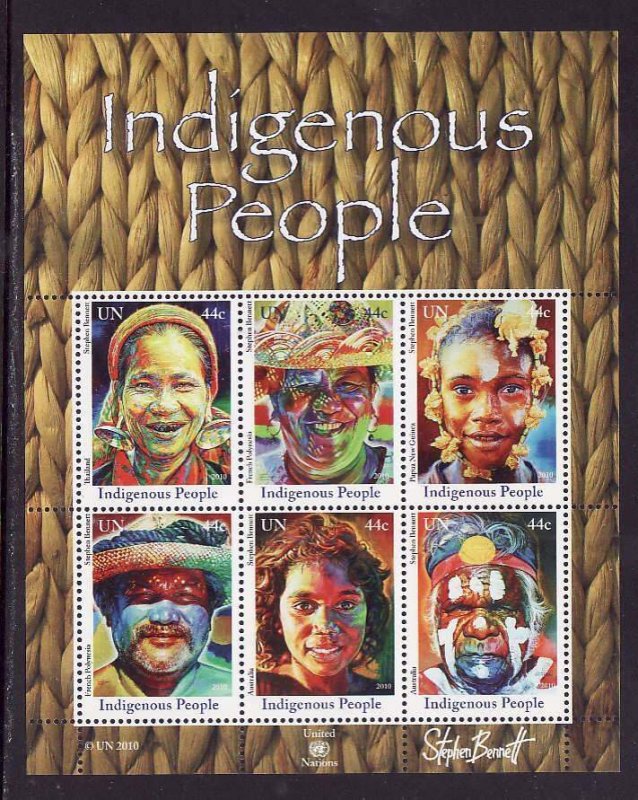 United Nations New York-Sc#1019- id8-unused NH sheet-Indigenous People-2010-