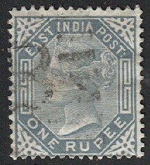 INDIA 1874 1rp QV Sc 35 Used Fine light cancel, cv $37.50