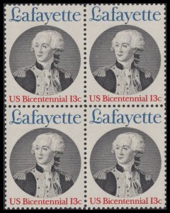 US 1716 Lafayette 13c block (4 stamps) MNH 1977