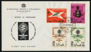 Somalia 263-4,C85-6 on FDC Anti-Malaria, Mosquito, Medicine, WHO