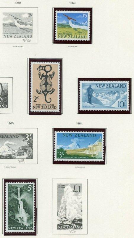 NEW ZEALAND 1961/66  SELECTION  ON PAGES MINT NH SCOTT $198.00