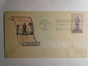 SCOTT # 799 FIRST DAY OF  ISSUE HONOLULU HAWAII 1937