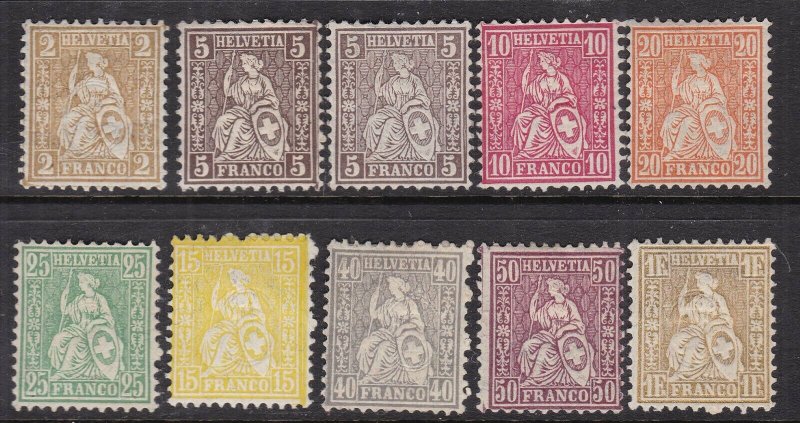 SWITZERLAND^^^^^1881sc#60-68 mint Hinged SET  HELVETIAS CLASSICS $$@ la1654swiss