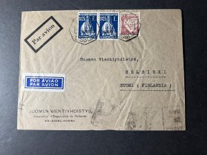 1935 Portugal Airmail Cover Lisbon to Helsinki Suomi Finland