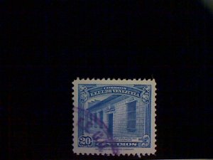 Venezuela, Scott #370, used (o), 1941, Birth House of Bolivar, 20c, ultramarine