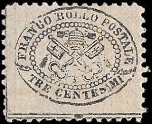 1868 ROMAN STATES SC# 20 UNUSED Og  - CV $ 50 - NICE STAMP