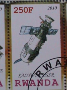 RWANDA-2010-WORLD FAMOUS SPACE CRAFTS- CTO S/S VF- WITH CLEAR  FANCY  CANCEL