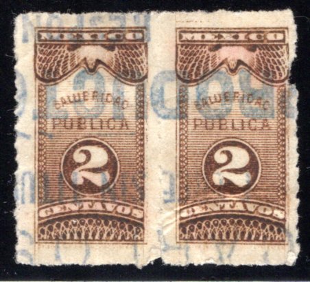 SP 8, Mexico, Salubridad Publica, 2c, Brown, Public Health, Horizontal Pair, Use