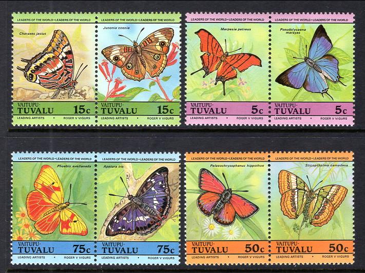 Tuvalu Vaitupu 39-42 Butterflies MNH VF