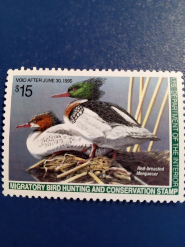 US RW 61, Migratory Birds, Red Breasted Merganiser, MNH-F/VF, (1994) PERFECT!!!