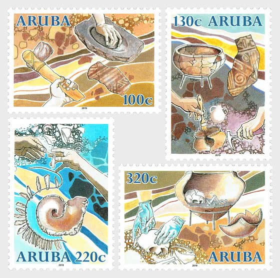 Aruba 2019 MNH Stamps Scott 640-643 Archeology Pottery Jewelry