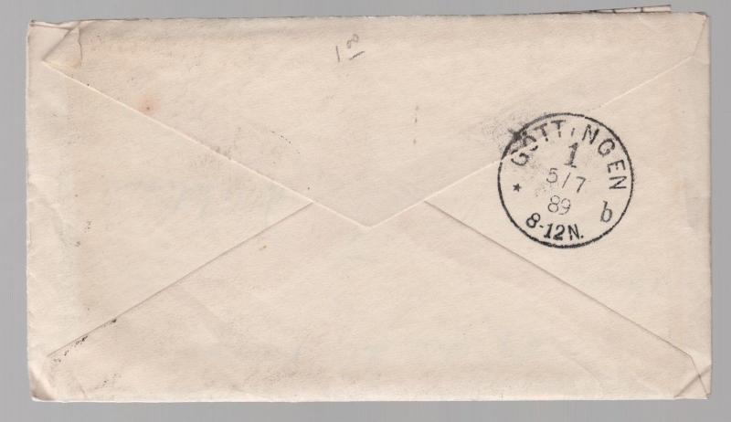 1889 France Mini Cover to Gottingen Germany with letter contents