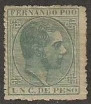 Fernando Po # 5, mint, partial gum, signed.  1882. (A971)