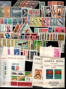 Costa Rica - Mint NH sets (mostly Airmails with few BOB) - CV $99.70