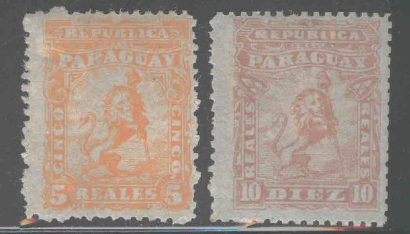 Paraguay Scott 10-11 MH* 1879 Lion set