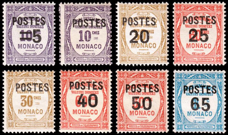 Monaco Scott 131-132, 134-139 (1937) Mint H F-VF, CV $13.95