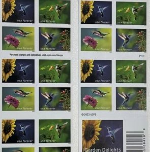 2024 Garden Delights  forever stamps  5 books of 20PCS, total 100pcs