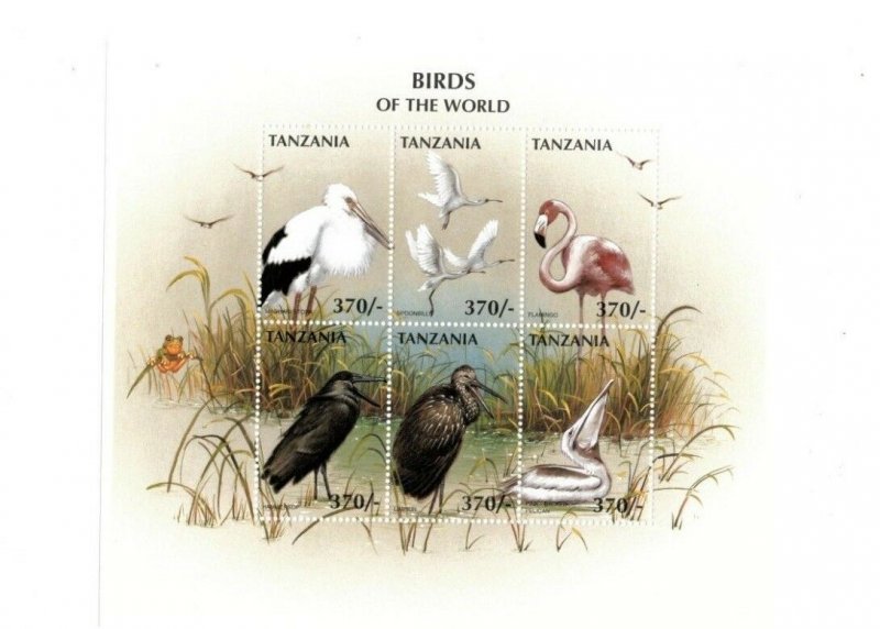 Tanzania 1997 - Birds Of The World - Sheet of 6 Stamps - Scott #1562 - MNH