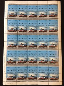 TUVALU Racing Cars Sheets x 8 MNH(400 Stamps)BLK36