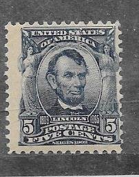 US# 304 5c Abraham Lincoln , blue, (MNH) CV. $150.00