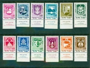 Israel Scott # 386-393 MNH Town Coats of Arms with tabs