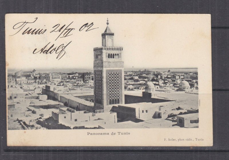 TUNISIA, 1902 ppc. Tunis, Mosque, 5c. Tunis to Austria.