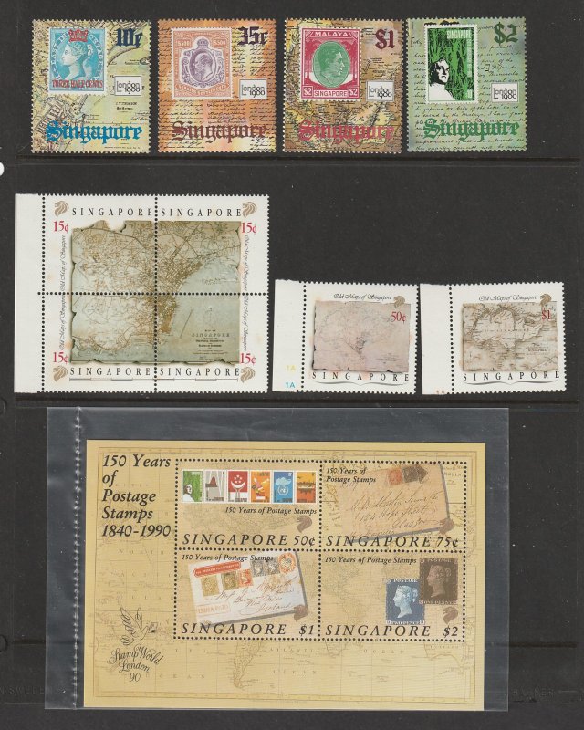 Singapore x 2 MNH sets & a mini sheet