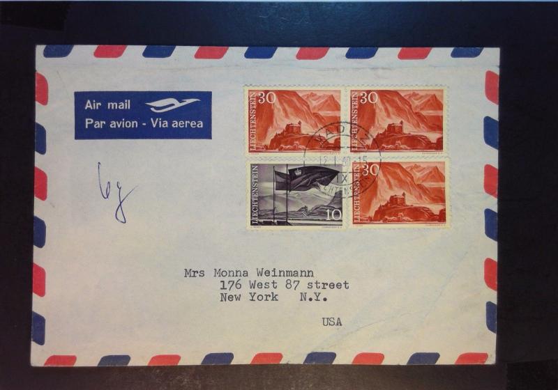 Liechtenstein 1960 Airmail Cover to New York - Z1198