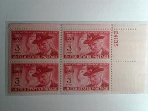 SCOTT # 985 MINT NEVER HINGED GEM PLATE BLOCK FOR ALL COLLECTORS AND DEALERS !!