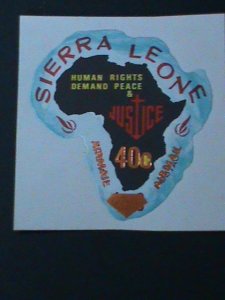 ​SIERRA LEONE-1970-LOVELY MAP OF AFRICA-BRONZE EMBOSSED  -MINT STAMP VF