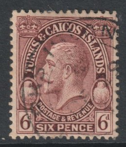 Turks Caicos Scott 66 - SG182, 1928 George V 6d used