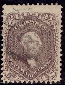 US Stamp #70 24c Red Lilac USED SCV $300