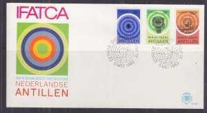 NETHERLANDS ANTILLES, 1982 IFATCA set of 3, First Day cover. 