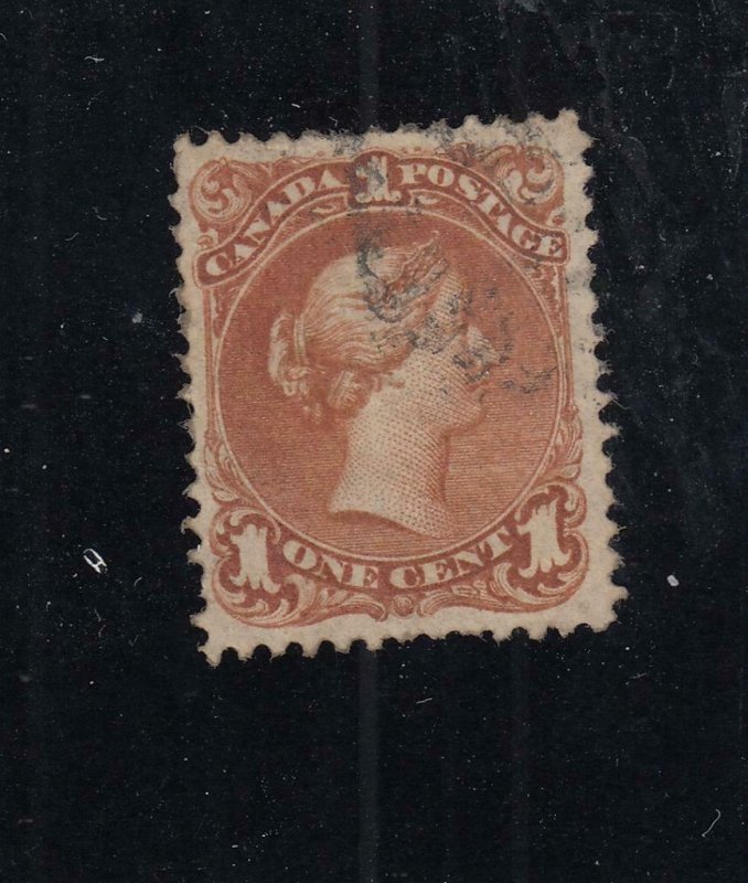 CANADA # 22 VF-1ct BROWN RED LARGE QUEEN VERY LIGHT USED CAT VALUE $200