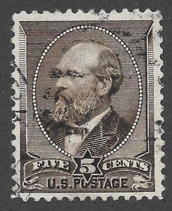 Doyle's_Stamps: Choice 1882 Used 5c Yellow Brown James Garfield Post Stamp, #205