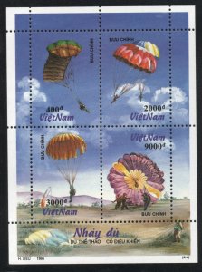 Viet Nam Scott 2629 MNH** Parachutes  souvenir sheet Perforate