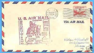 #90E32, LEXINGTON, NEB. - MID-WEST A/L 1949 AM 90, FIRST FLIGHT AIRMAIL COVER.