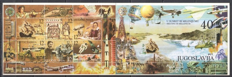 SS0373 2000 YUGOSLAVIA MILLENNIUM SPACE SHIPS EXPLORATION BOOKLET