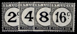 ST. LUCIA GVI SG D7-D10, 1949-52 postage due set, NH MINT. Cat £22. ORDINARY