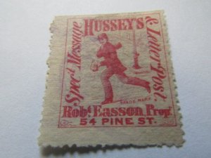 US Local Stamp, Scott #87L65 used, Perf.12,5 Red 1878 HUSSEY'S LETTER POST,