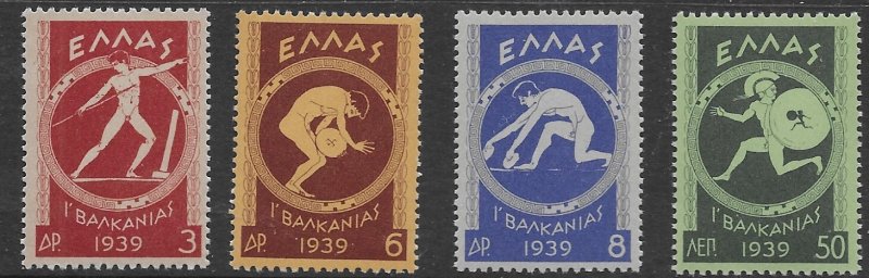 Greece 421-24   1939  set 4  VF NH