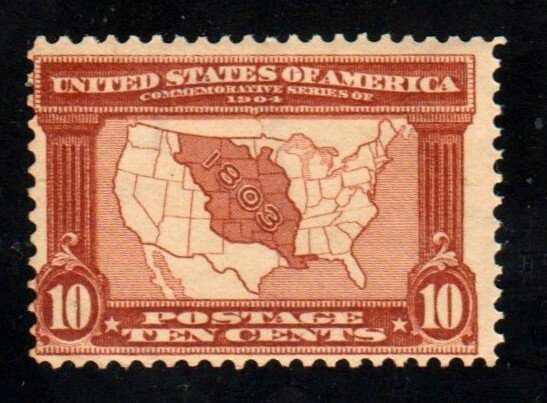 #327 10c Mint Hinged F/VF OG Louisiana Purchase Exposition⭐⭐⭐⭐⭐