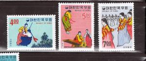 KOREA 1967 KOREAN FOLKLORE #558 - 560 & #558a-560a MNH $35.60