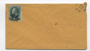 1870s Waterbury CT leaf fancy cancel 3ct banknote cover [y8931]