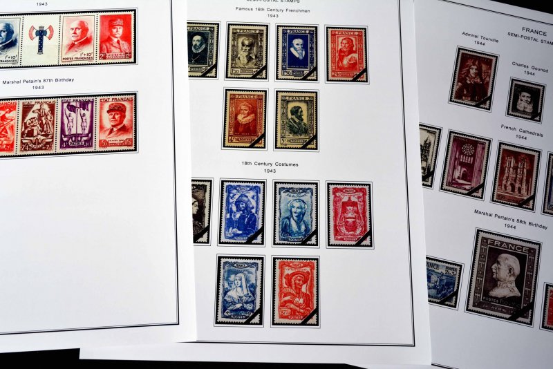 COLOR PRINTED FRANCE 1941-1999 SEMI-POSTALS + STAMP ALBUM PAGES (87 ill. pages)