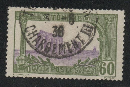 Tunis Tunisia Scott 48 used 1921 Aqueduct stamp